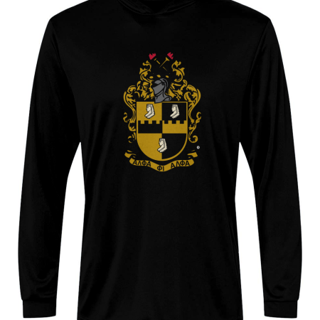 Performance Hooded Long Sleeve Tee | Crest | Black